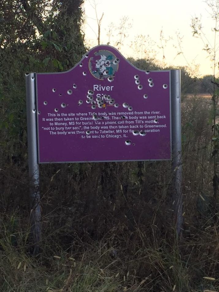 Emmett Till Memorial Sign Found Damaged With Bullet Holes