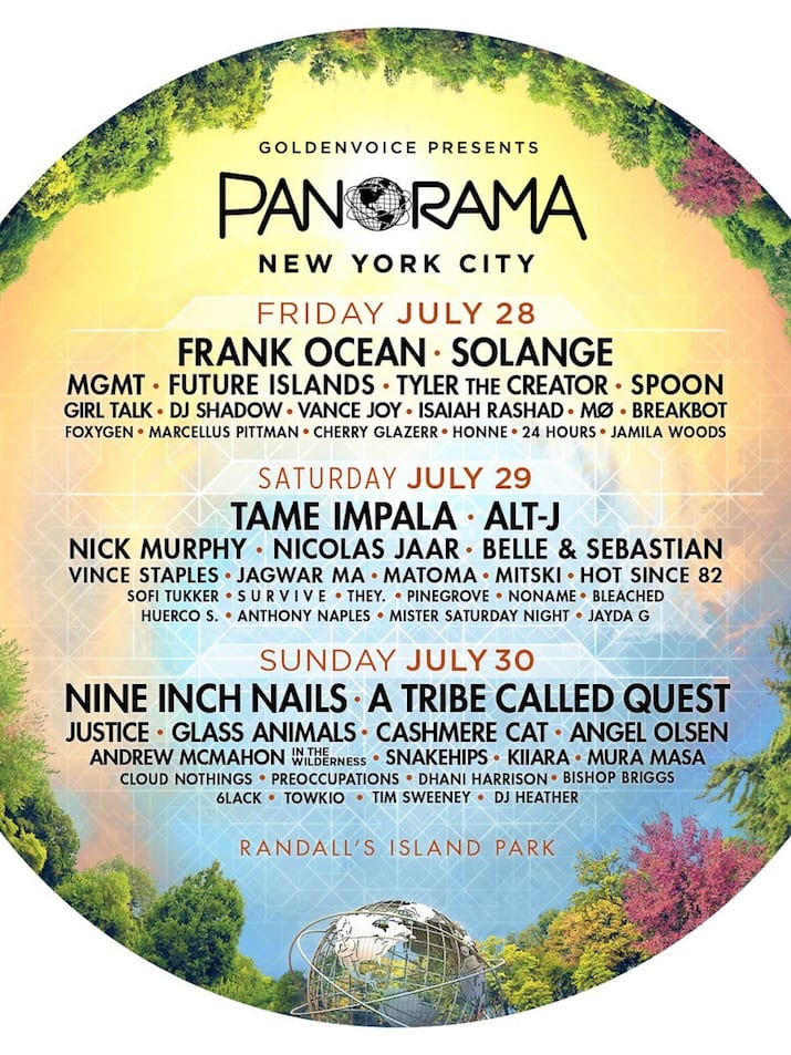 Frank Ocean, A Tribe Called Quest and Solange Headline 2017 Panorama Festival 